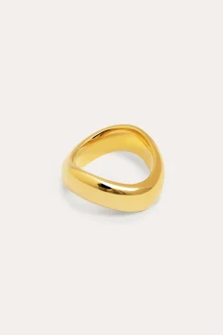 Anillo Tina Acero Baño Oro 12