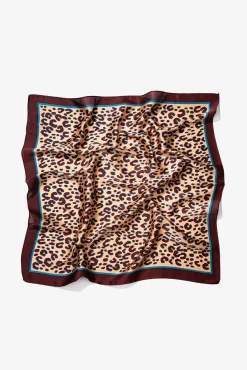Bandana de cetim com estampa de leopardo
