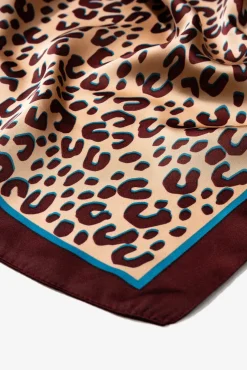 Bandana de cetim com estampa de leopardo