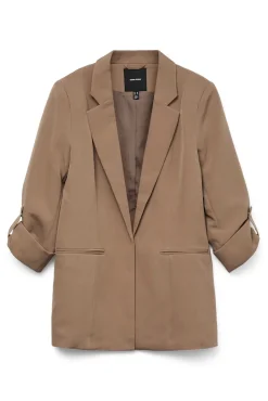 Blazer aberto com manga arregaçadas