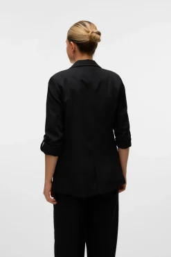 Blazer aberto com manga arregaçadas