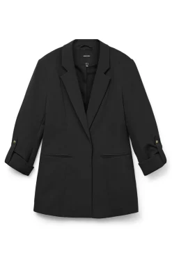 Blazer aberto com manga arregaçadas