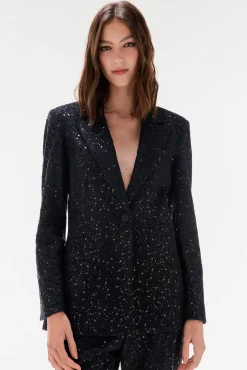 Blazer ajustado com lantejoulas