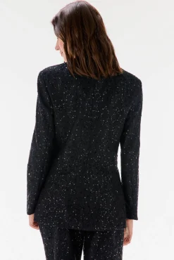 Blazer ajustado com lantejoulas