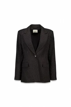 Blazer ajustado com strass.
