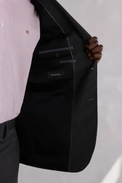 Blazer cinza estruturado slim fit bi-elástico