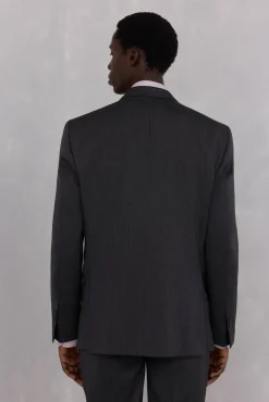 Blazer cinza estruturado slim fit bi-elástico