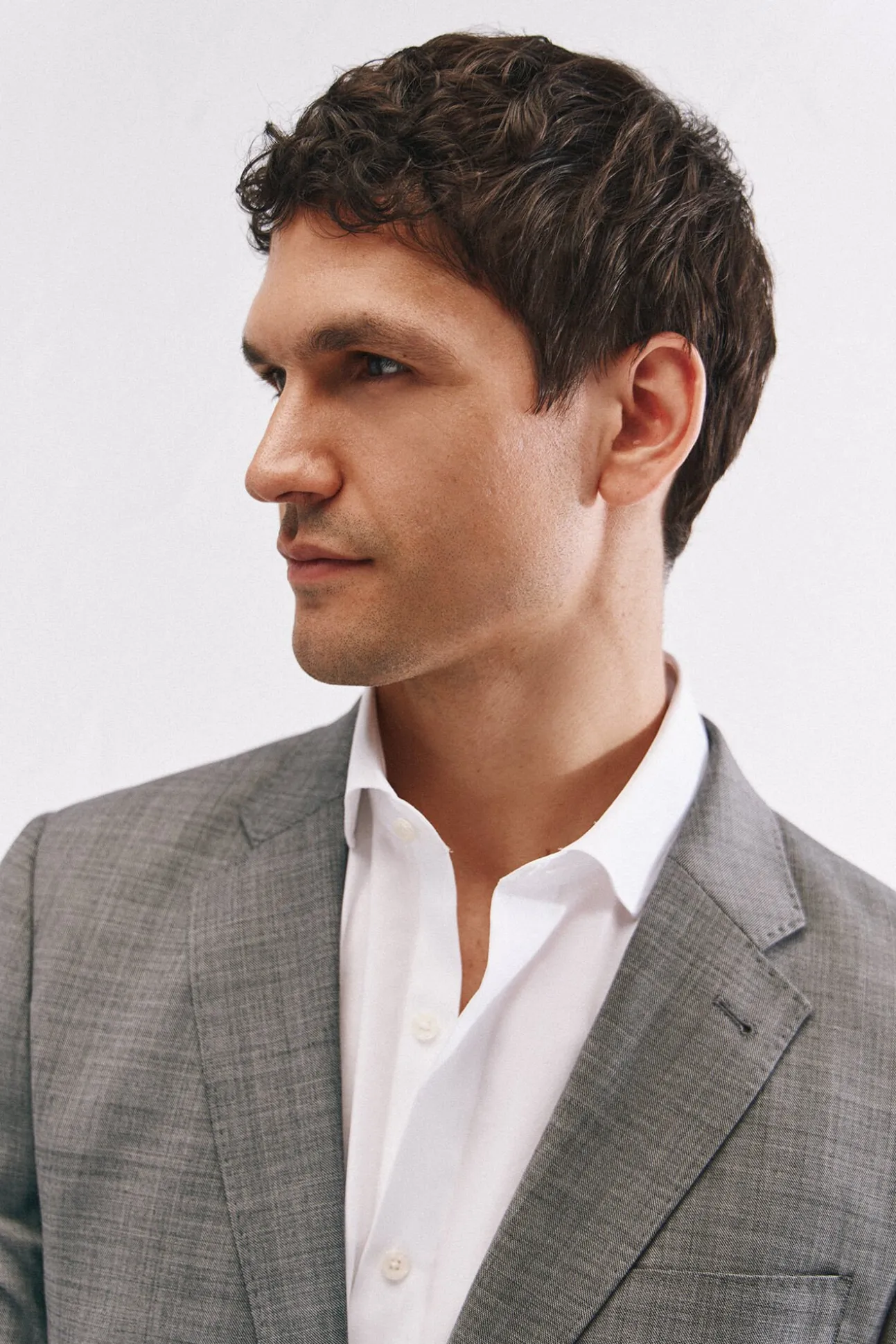 Blazer cinza estruturado slim fit