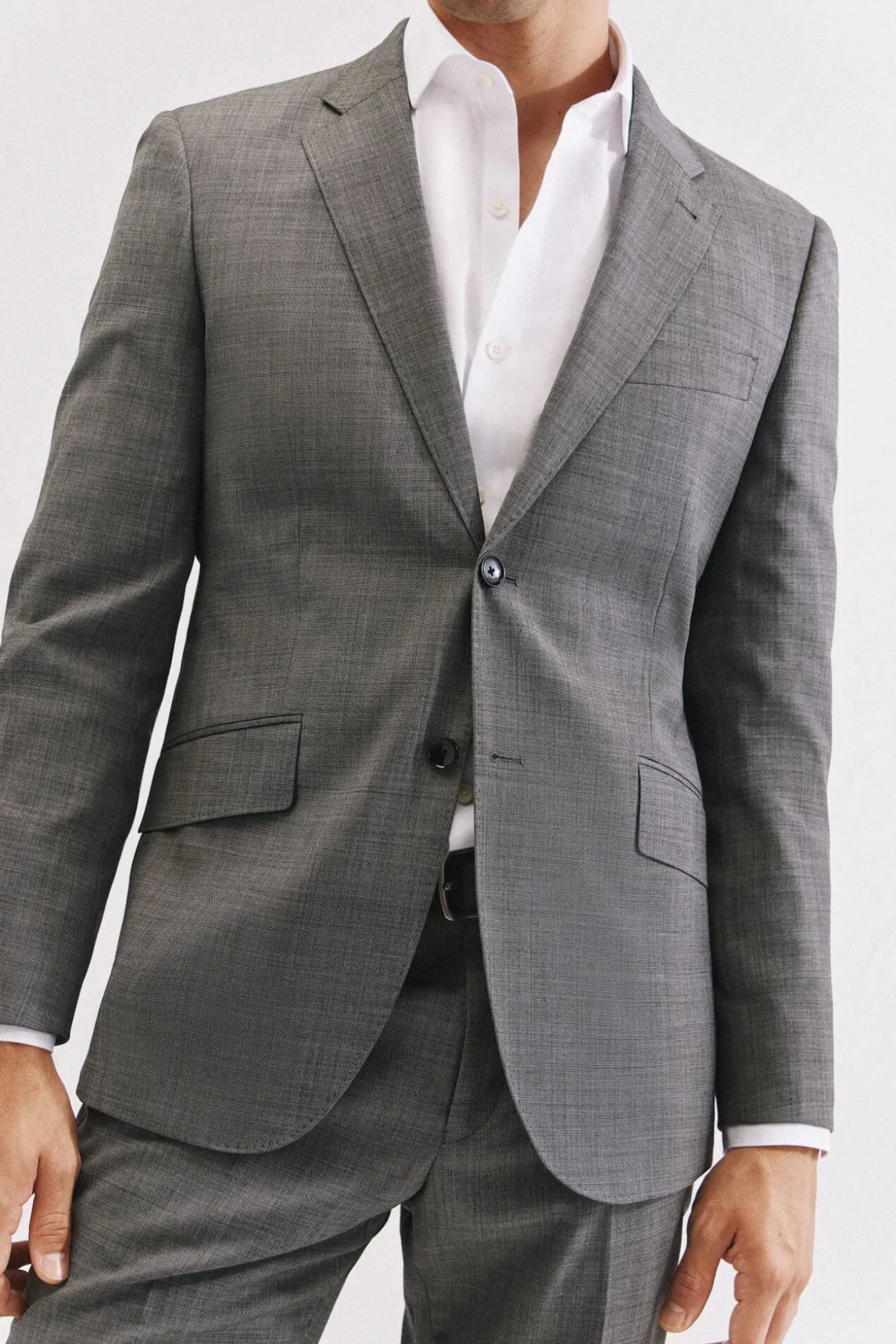 Blazer cinza estruturado slim fit