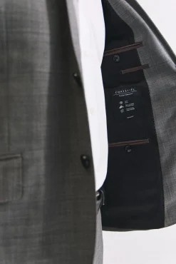 Blazer cinza estruturado slim fit