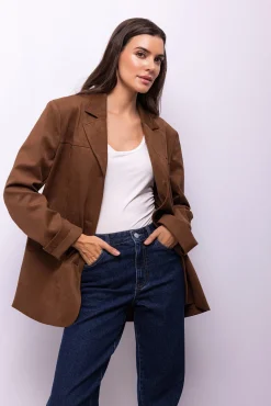 Blazer com efeito camurça