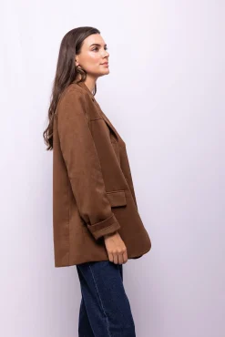 Blazer com efeito camurça