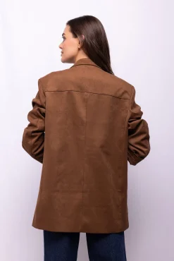 Blazer com efeito camurça