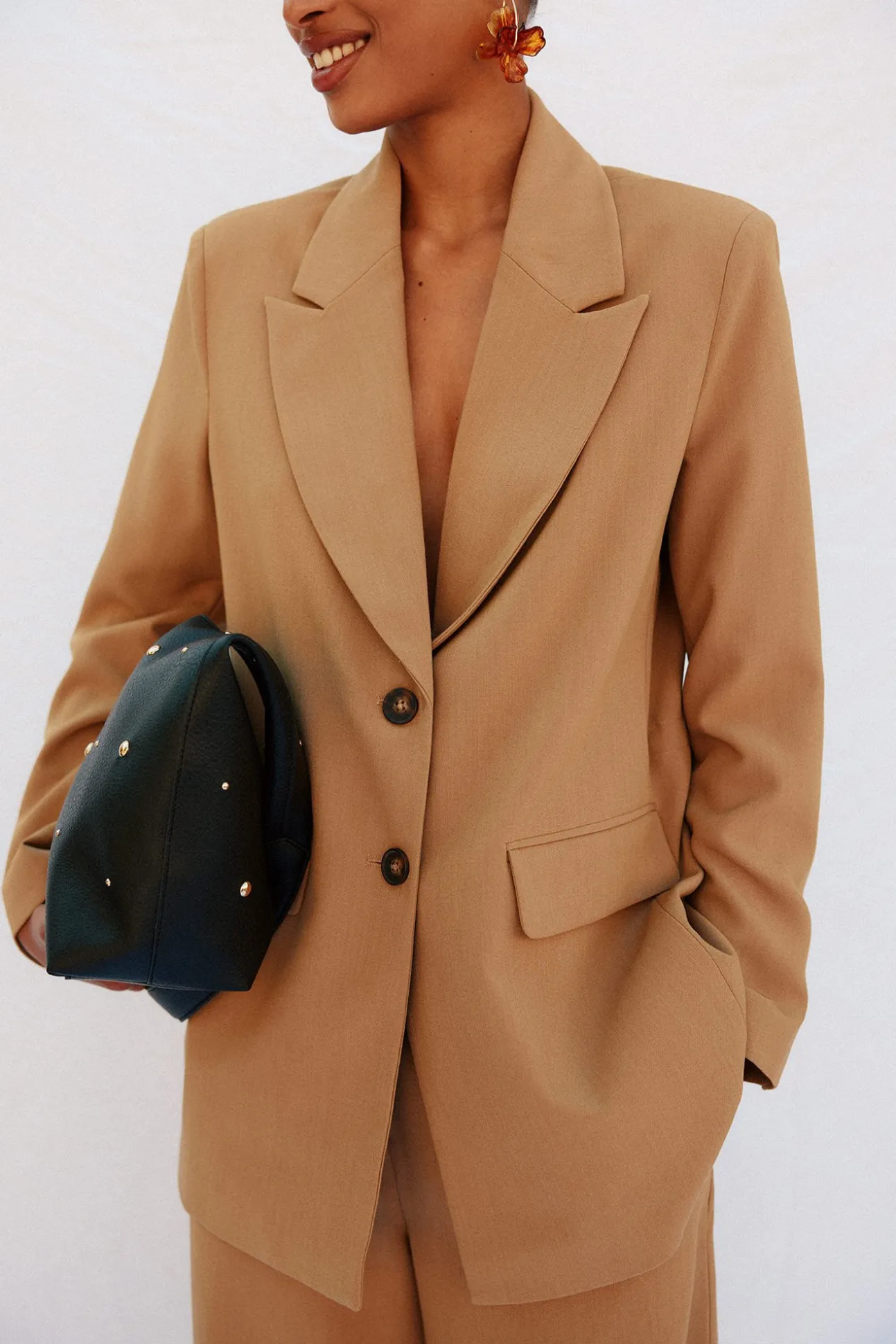 Blazer com gola de lapela