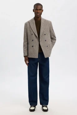 Blazer de lã trespassado