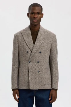 Blazer de lã trespassado