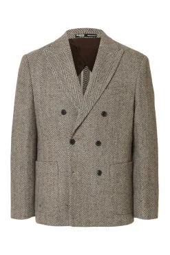 Blazer de lã trespassado