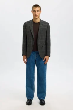Blazer de lã xadrez