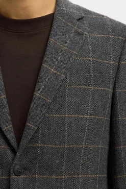 Blazer de lã xadrez