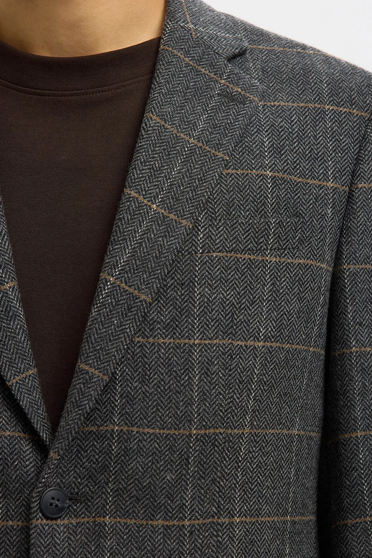 Blazer de lã xadrez