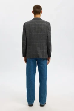 Blazer de lã xadrez