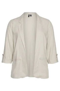 Blazer de linho e manga 3/4 (tamanho grande)