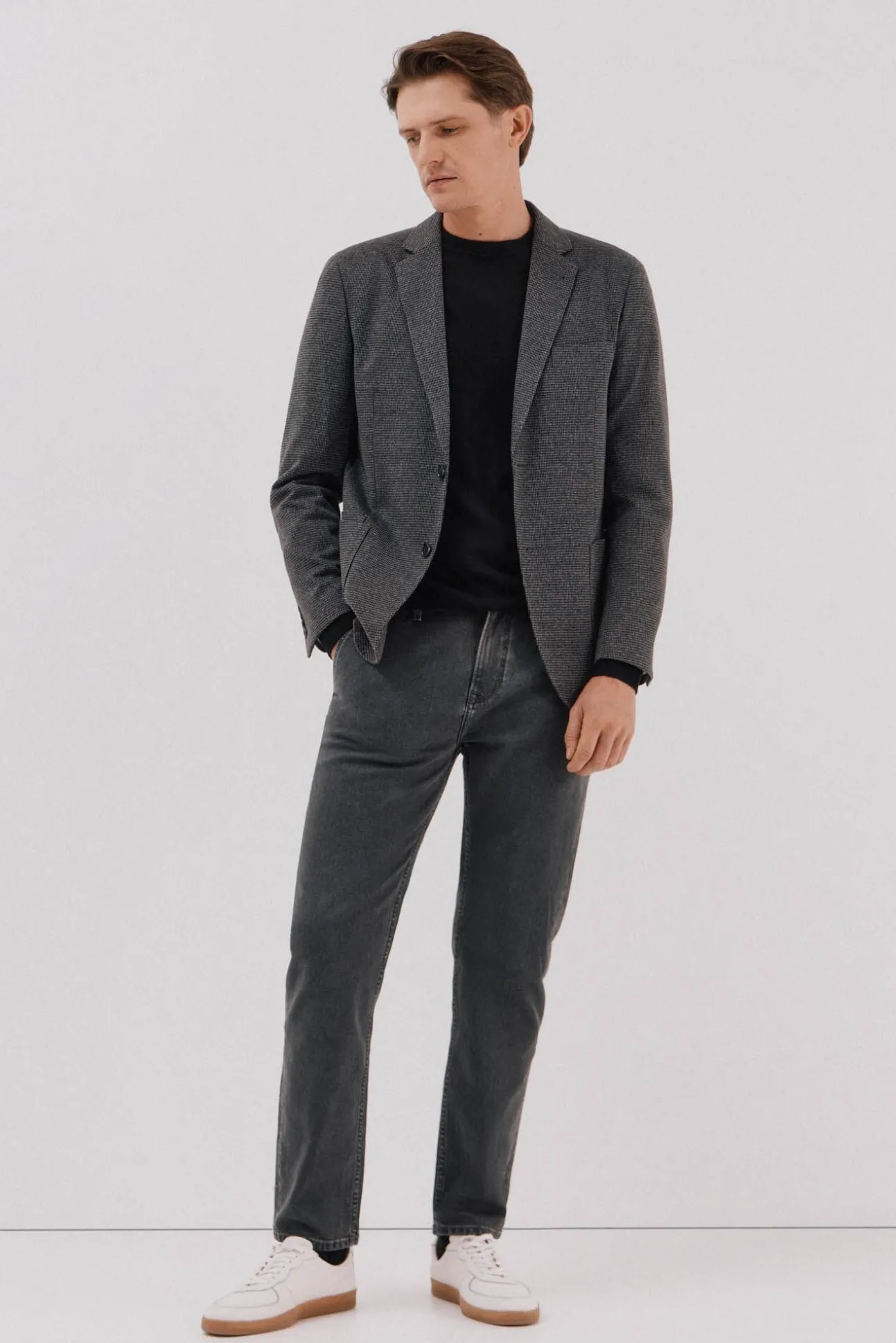 Blazer de malha pied-de-poule