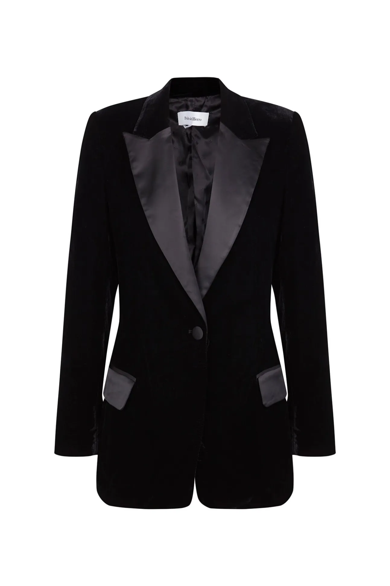 Blazer de veludo e cetim