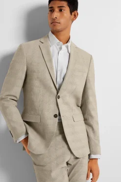 Blazer de xadrez Slim Fit confecionado com materiais reciclados