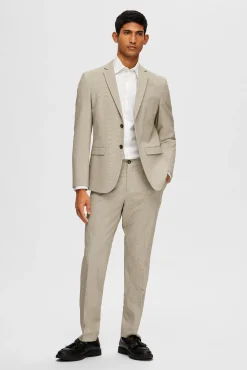 Blazer de xadrez Slim Fit confecionado com materiais reciclados