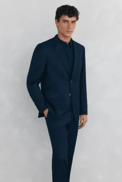 Blazer estilo olho de pássaro com dois elásticos e corte slim