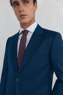 Blazer estruturado azul slim fit bi-elástico