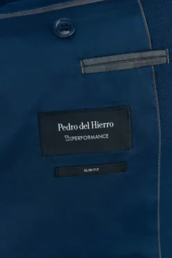 Blazer estruturado azul slim fit bi-elástico