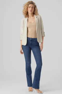 Blazer feminino aberto com lapela