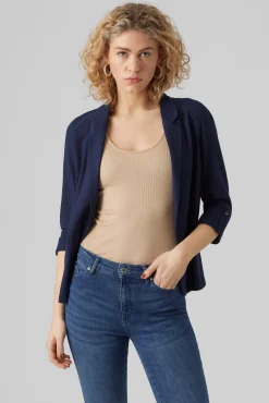 Blazer feminino aberto com lapela