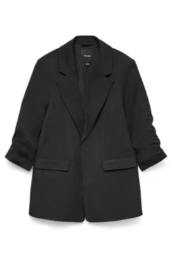 Blazer feminino com corte reto e glitter