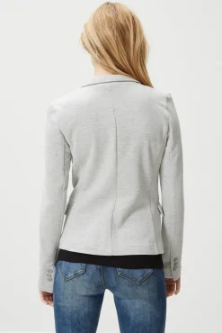 Blazer feminino de manga comprida com bolsos