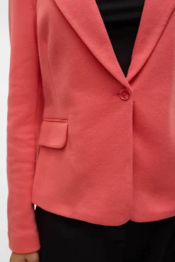 Blazer feminino de manga comprida com bolsos