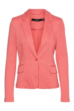Blazer feminino de manga comprida com bolsos
