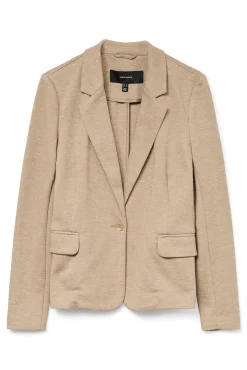 Blazer feminino de manga comprida com bolsos