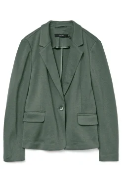 Blazer feminino de manga comprida com bolsos