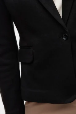 Blazer feminino de manga comprida com bolsos