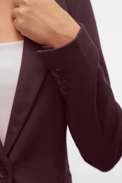 Blazer feminino de manga comprida com bolsos
