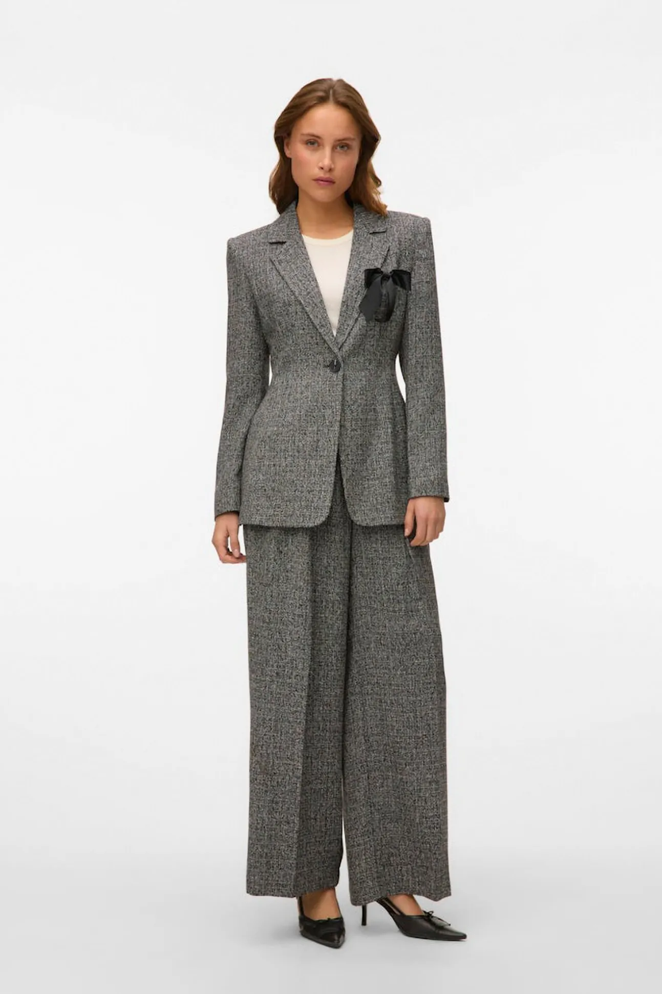 Blazer longo com efeito marmorizado