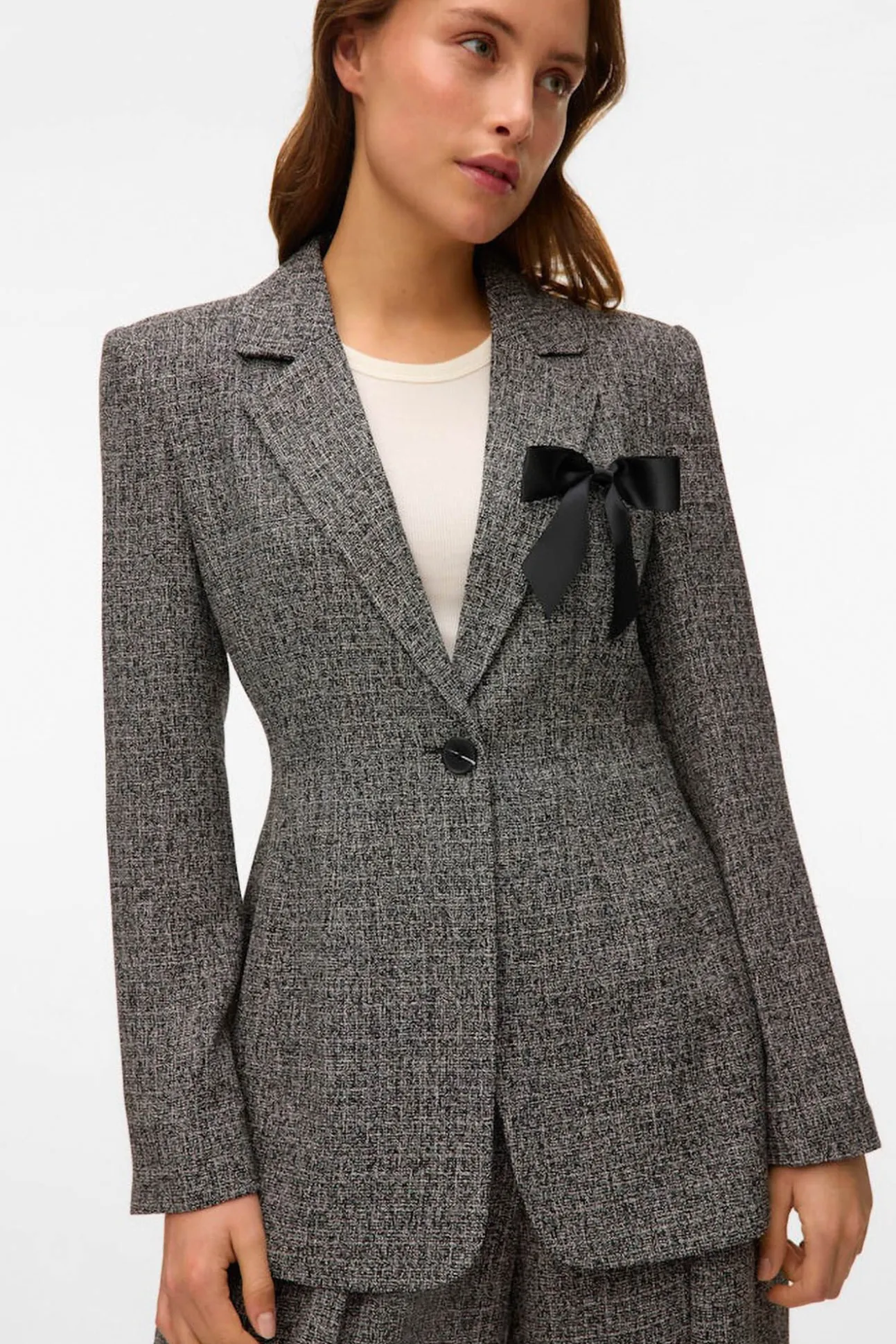 Blazer longo com efeito marmorizado