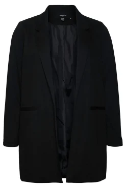 Blazer manga comprida com bolsos plus size