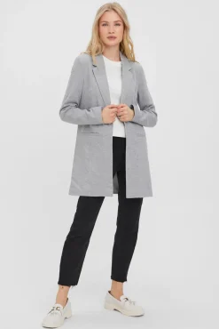 Blazer manga comprida com bolsos