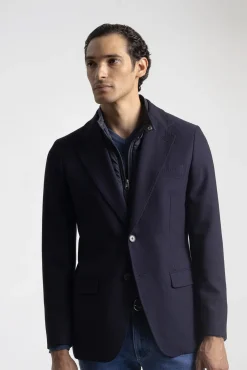 Blazer slim com gola removível