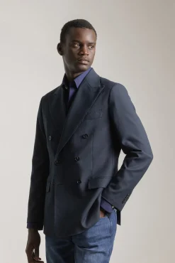 Blazer trespassado duplo slim fit