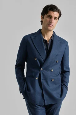 Blazer trespassado efeito linho